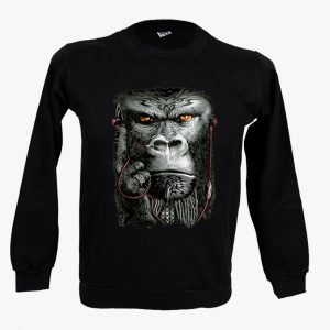 Gorilla with earphones laimokopsi